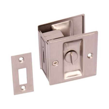 Pamex Privacy Square Style Sliding Door Lock Satin Nickel Finish PF1P10